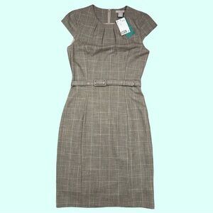 Elegant Gray Plaid Dress